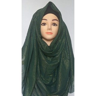 Green Glitter Party Wear Hijab-Stole